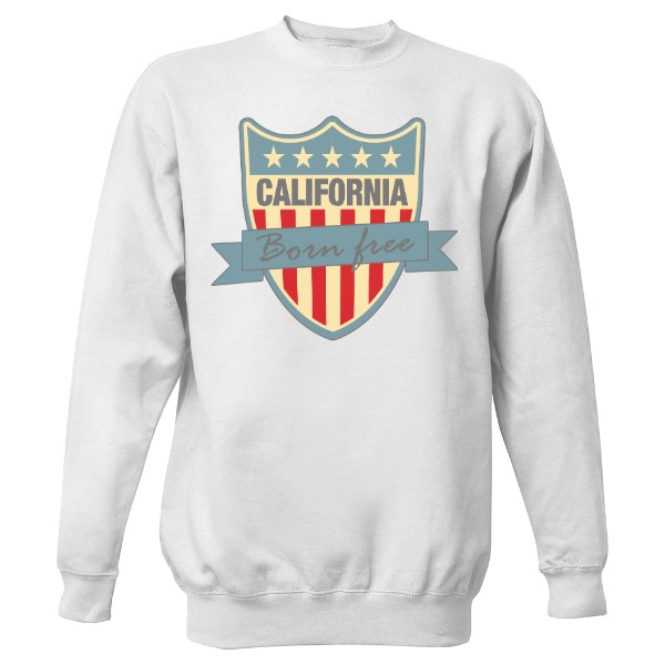 Mikina bez kapuce Unisex s potiskem California Born Free Ramirez