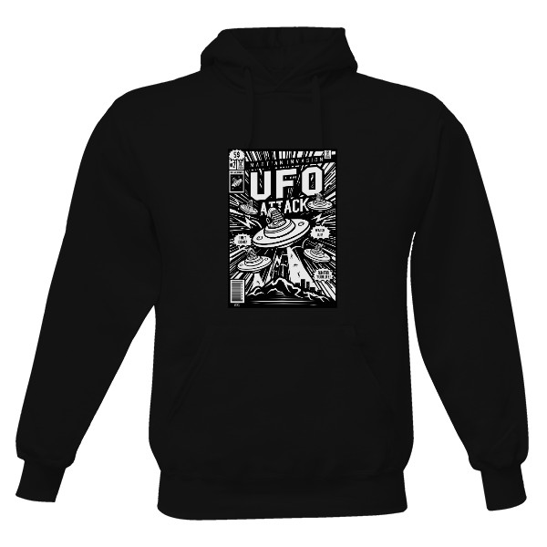 Pánská mikina s kapucí s potiskem Ufo Attack Ramirez