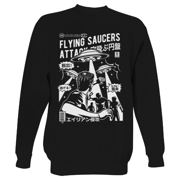 Mikina bez kapuce Unisex s potiskem Flying Saucers Attack Ramirez