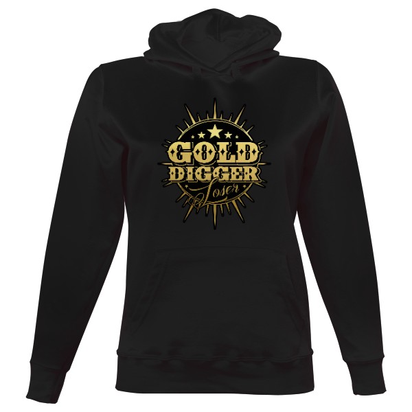Dámská mikina s kapucí s potiskem Gold Digger Ramire hip hop