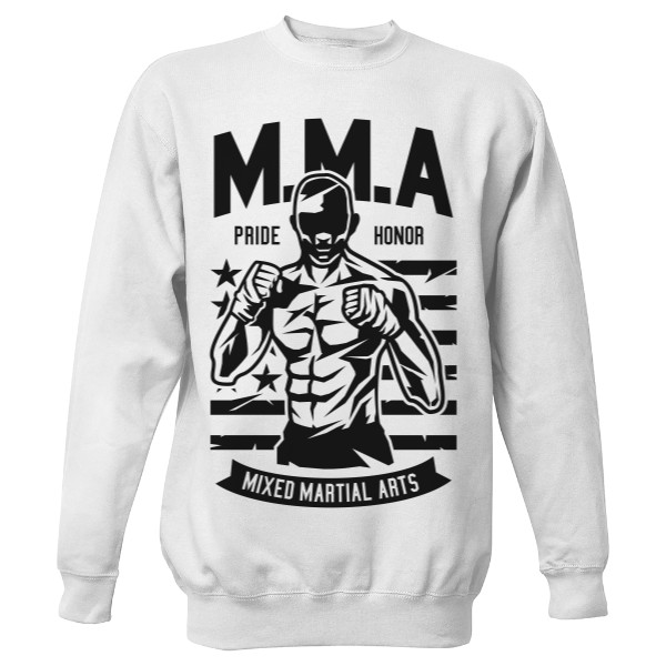 Mikina bez kapuce Unisex s potiskem MMA Fighter Pride Honor