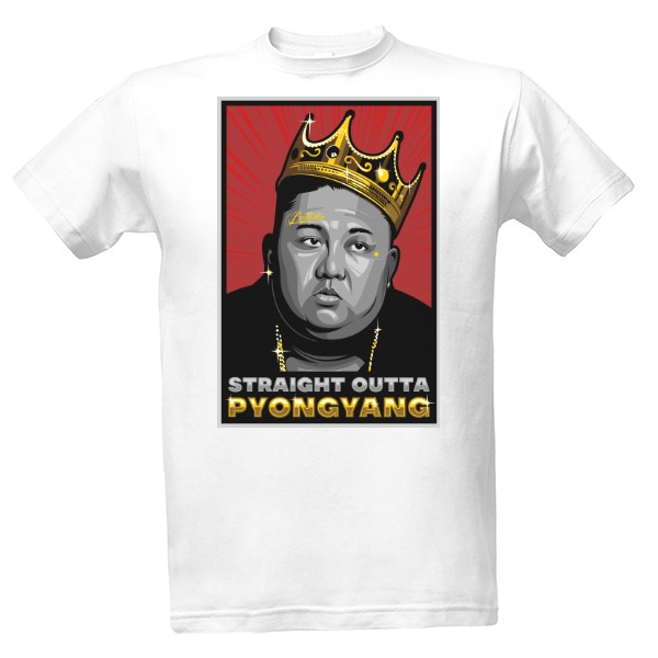 Tričko s potiskem Straight Outta Pyong Yang Hip Hop Clasic