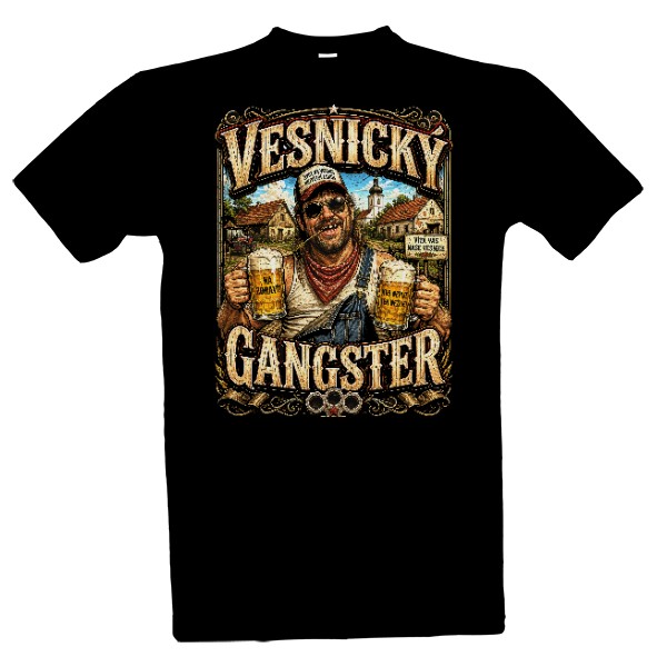 Tričko s potiskem Vesnický gangster